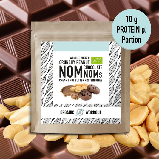 Crunchy Peanut Chocolate NomNoms (Protein-Bites) – bio, vegan mit Extra Protein