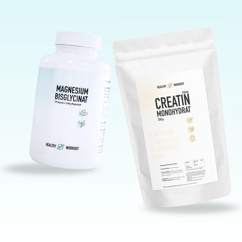 Supplement-Bundle: Creatin Monohydrat (250 g) und Magnesium (120 Kapseln)