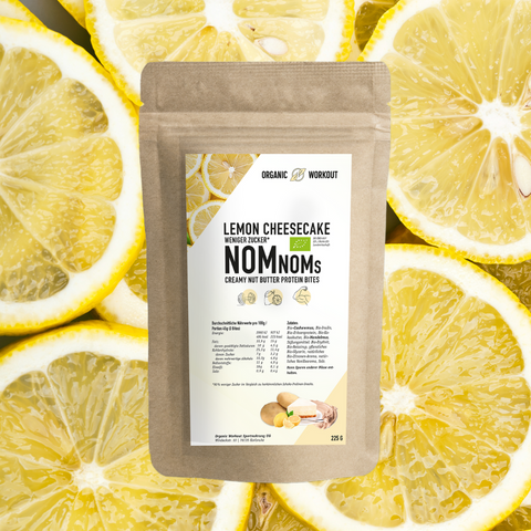 LIMITED EDITION Lemon Cheesecake NomNoms (Protein-Bites) – bio, vegan mit Bio-Erythrit und Bio Erbsenprotein