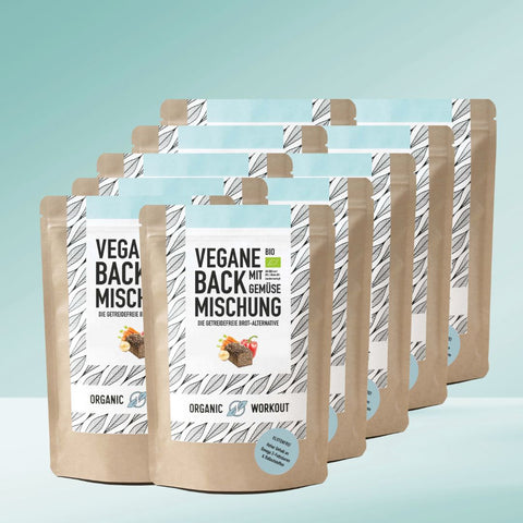 Vegane Bio Backmischung mit Gemüse, die proteinreiche, lower-carb* Brot-Alternative