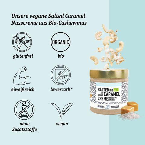 Salted Caramel Bio Nusscreme aus Cashew-Nüssen – vegan